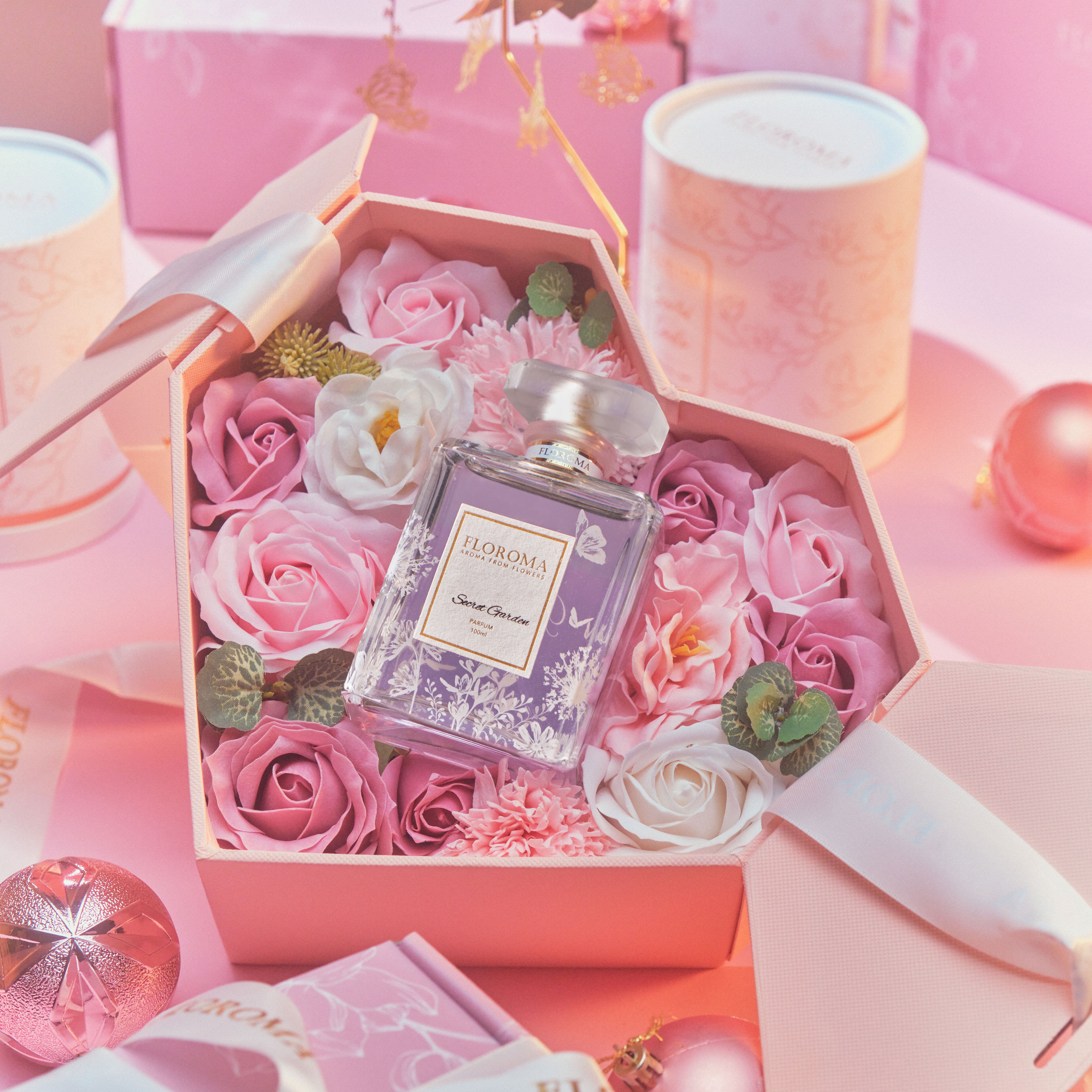 【奢華珍藏禮盒】心型浪漫花盒 + 濃香水Parfum 100ml 套裝