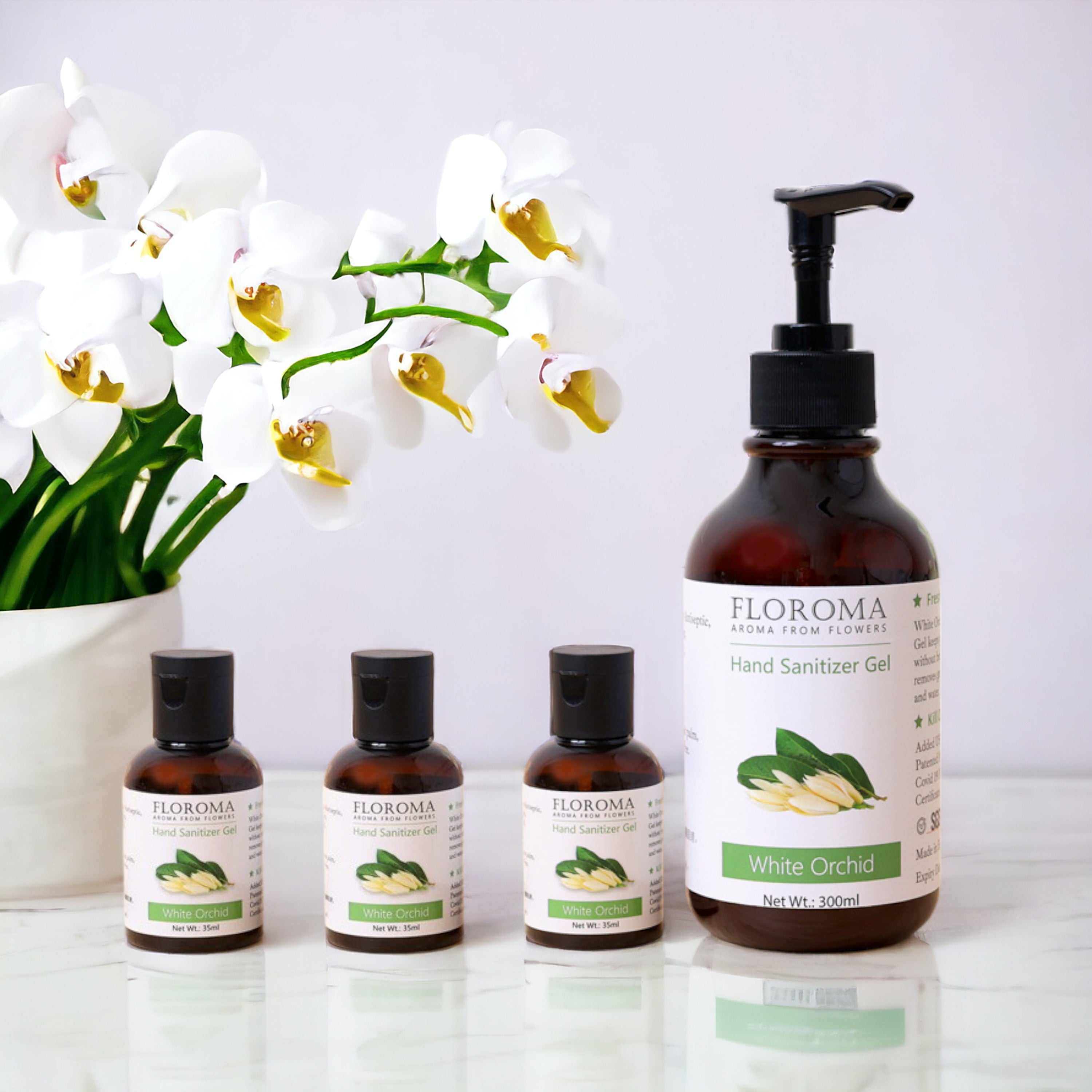 【買一送三】家庭裝:白蘭花納米消毒搓手液 White Orchid Hand Sanitizer Refill