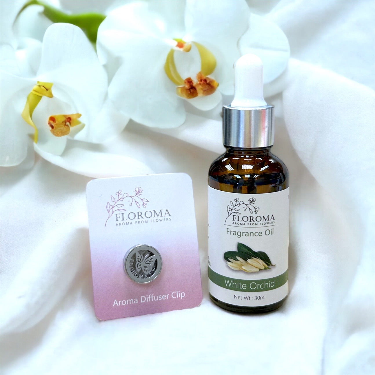 【抗疫體驗裝】$188 白蘭花香薰精油 + 口罩扣! Aroma Diffuser Clip Trial Set