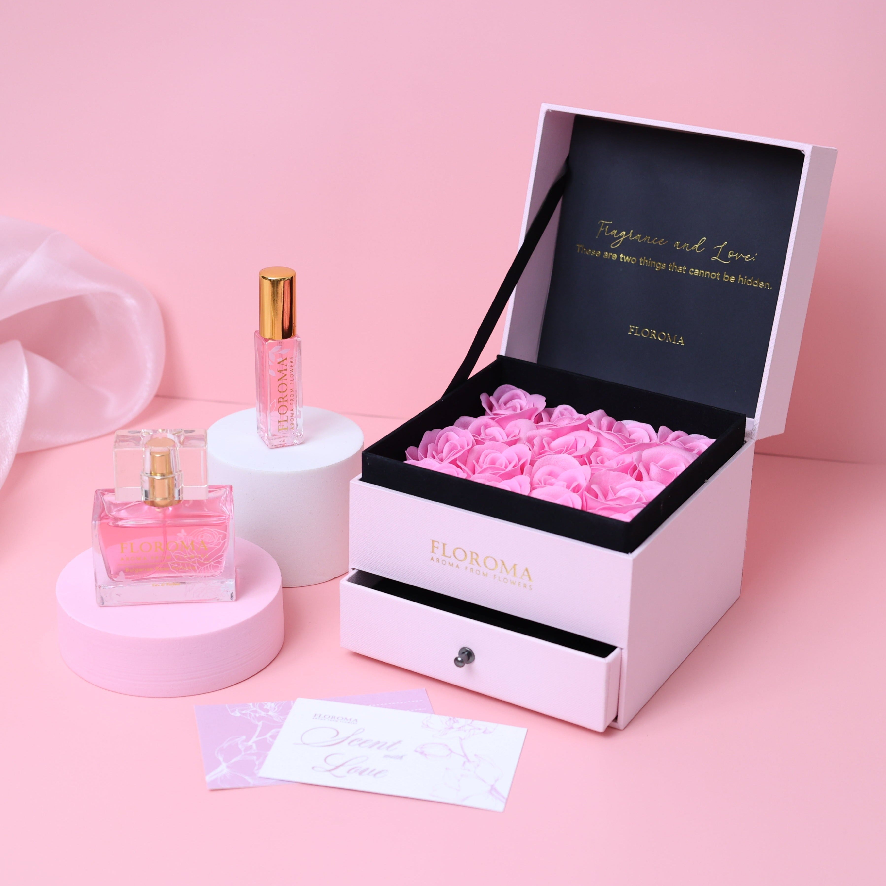 【加購價$398】雙層抽屜豪華花盒(粉/灰色)