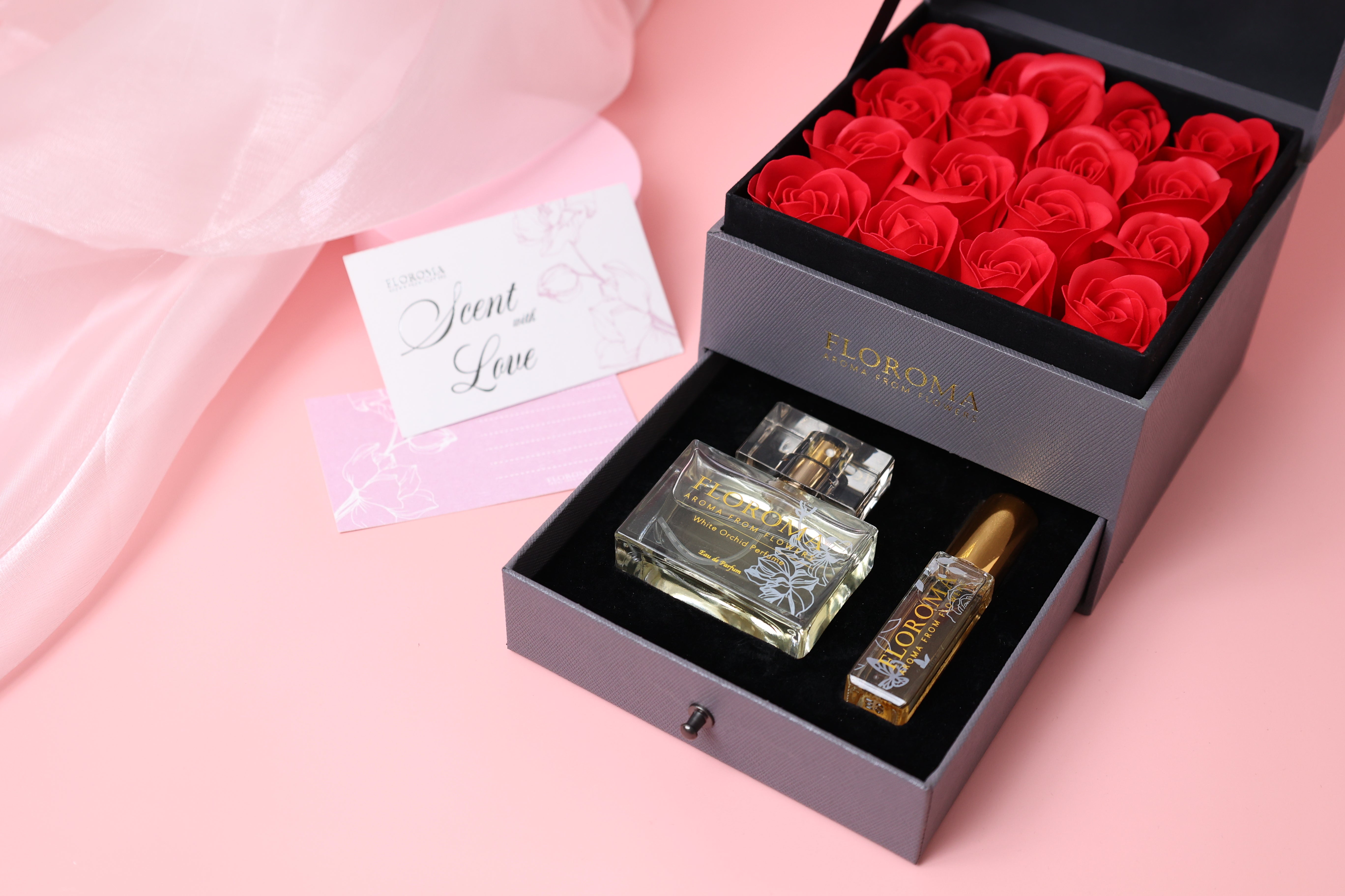 【加購價$398】雙層抽屜豪華花盒(粉/灰色)