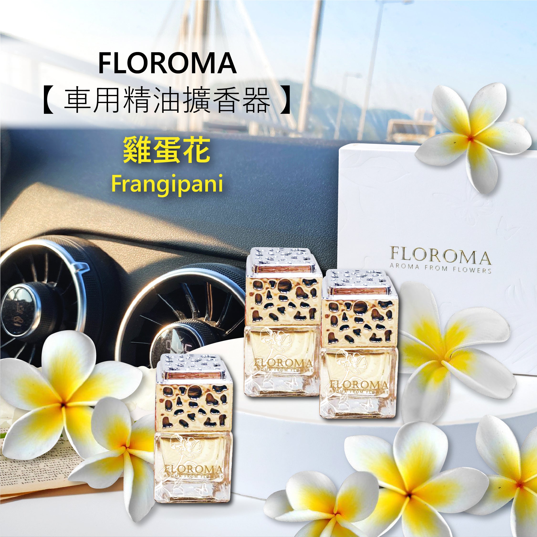 《雞蛋花 Frangipani》車用精油擴香器 Car Diffuser