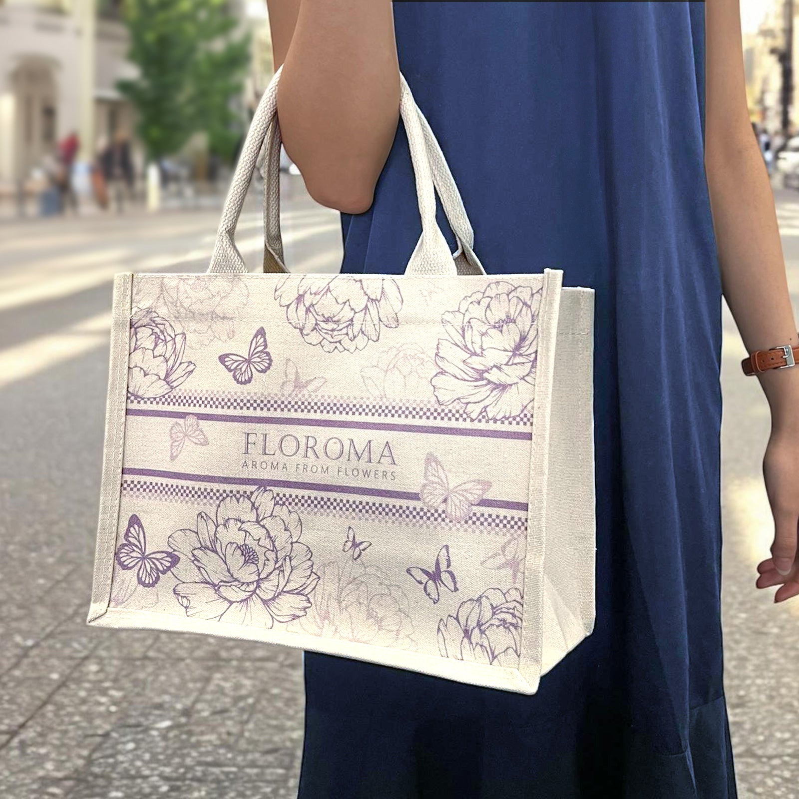 FLOROMA Canvas Bag (紫色)