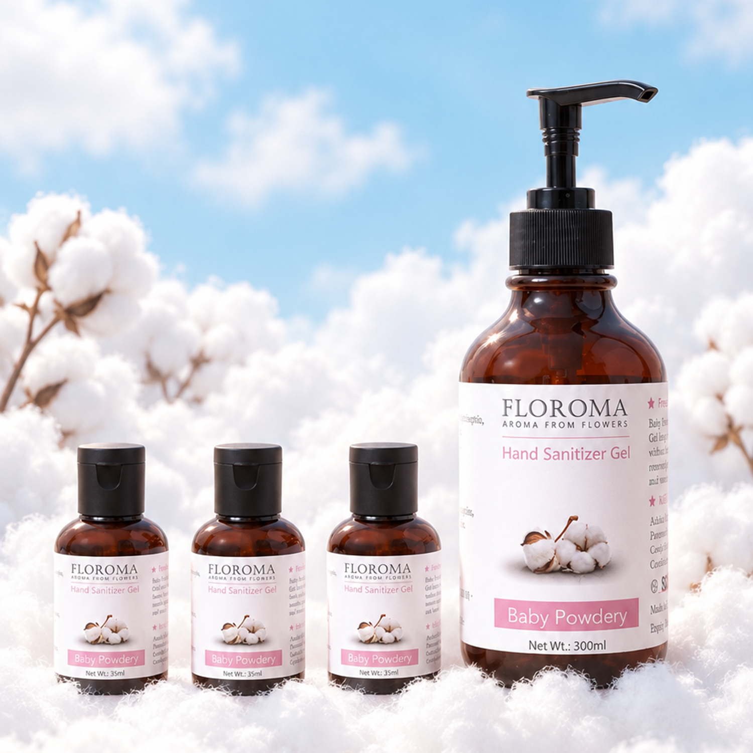 【買一送三】家庭裝：爽身粉納米消毒搓手液 Baby Powdery Hand Sanitizer Refill