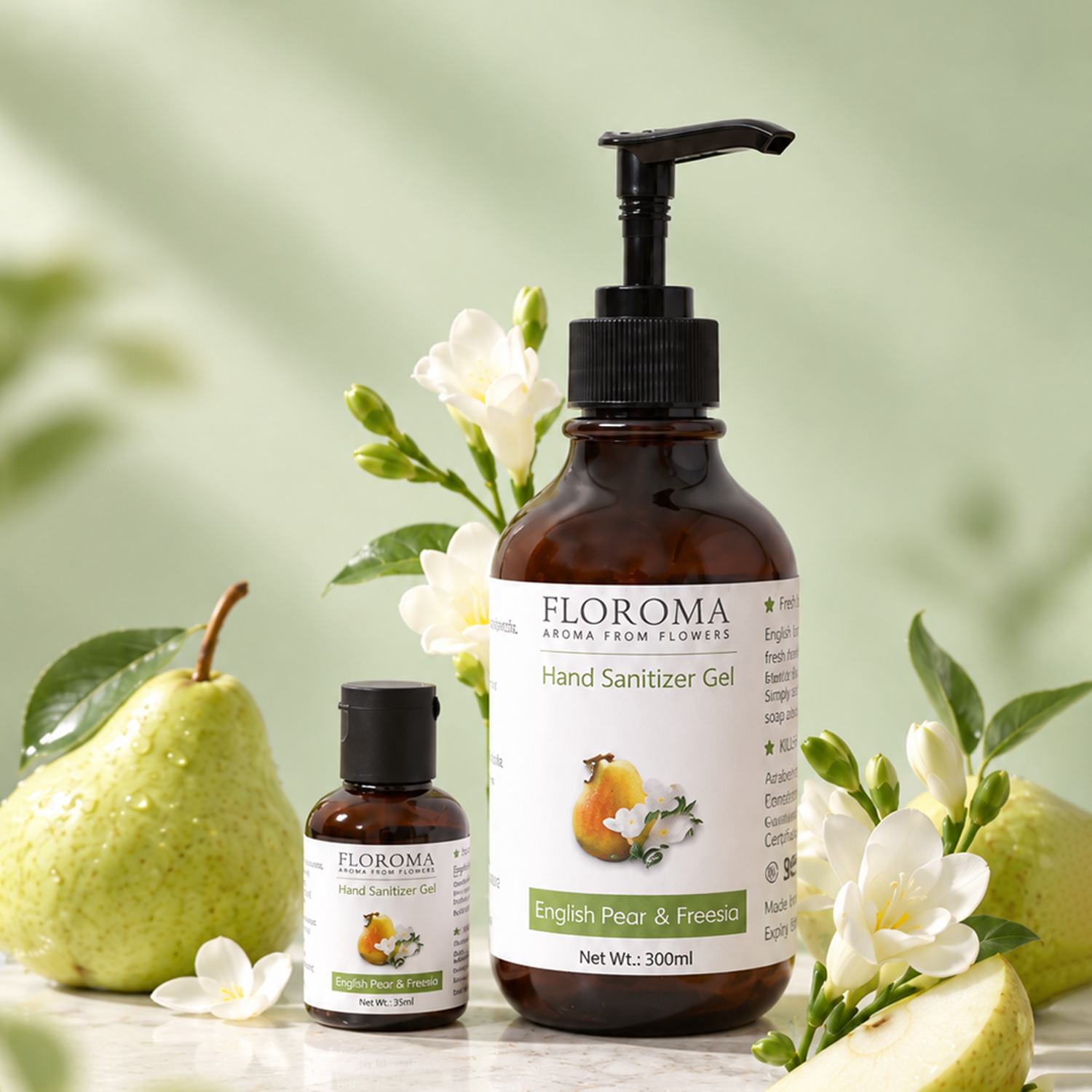 【買一送三】家庭裝：英國梨與小蒼蘭納米消毒搓手液 English Pear and Freesia Hand Sanitizer Refill