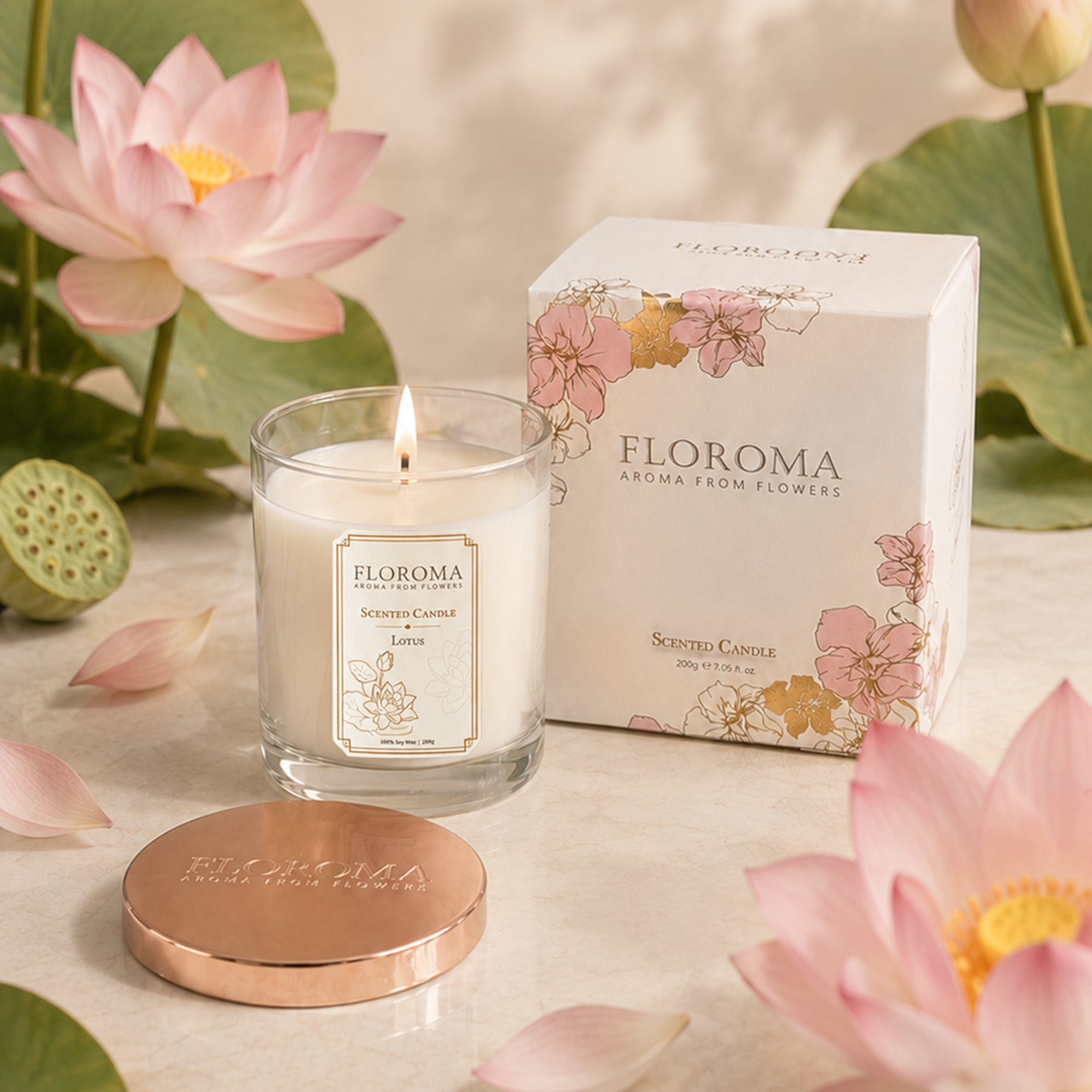 【限時優惠】荷花香薰蠟燭 Lotus Scented Candle