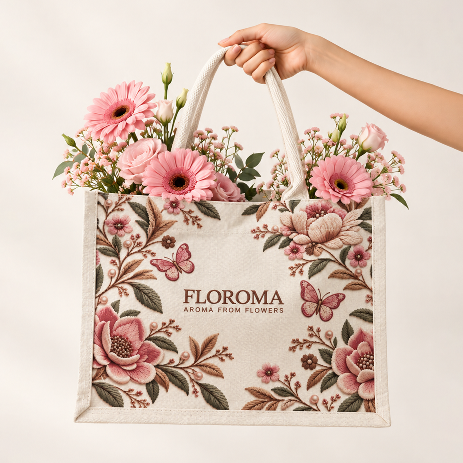 蝶舞綻放帆布托特包 Butterfly Canvas Bag