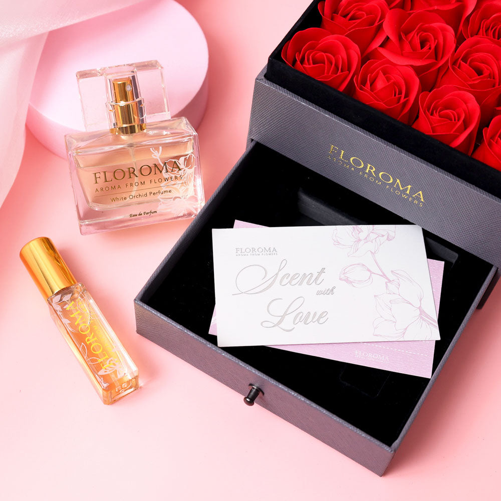 【Premium之選】雙層抽屜豪華花盒 + 法國玫瑰濃香水套裝
