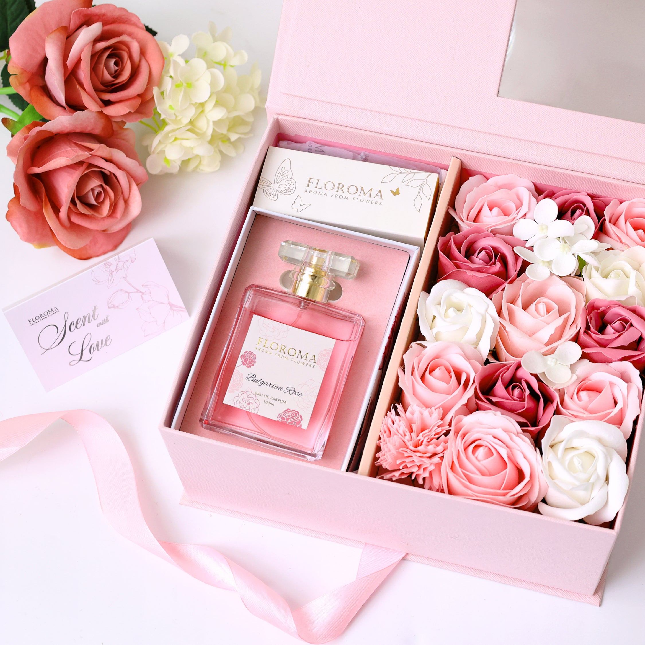 【情人節最佳禮物】香水夢幻花盒+100mL豪華版+隨行裝香水