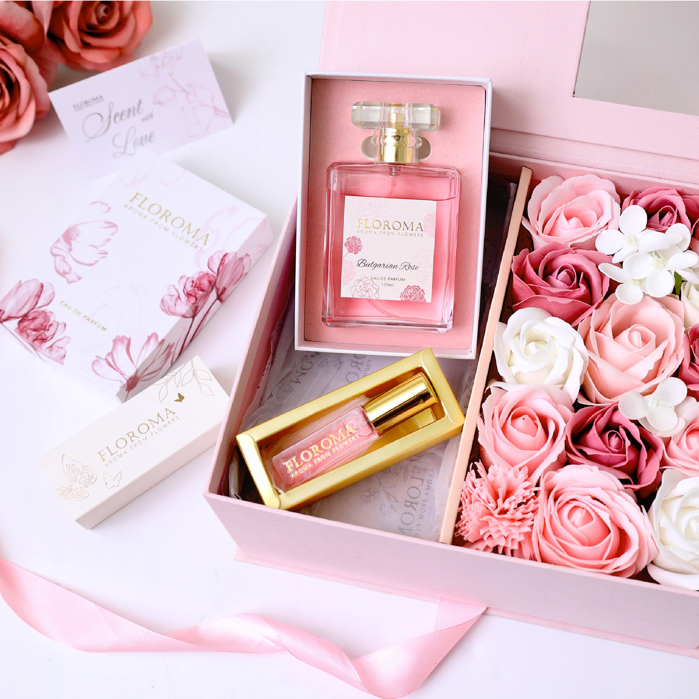 【情人節最佳禮物】香水夢幻花盒+100mL豪華版+隨行裝香水