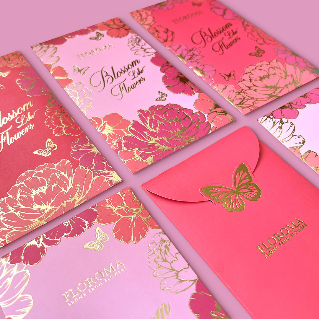 FLOROMA 蝶舞翩翩燙金利是封 (1套8個)