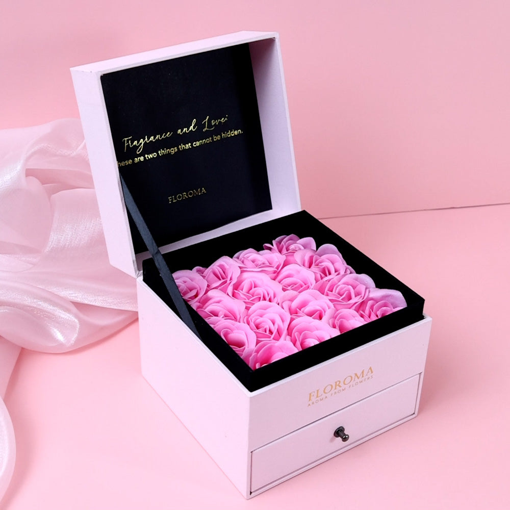 【送禮必備】雙層抽屜豪華花盒+大小香水套裝